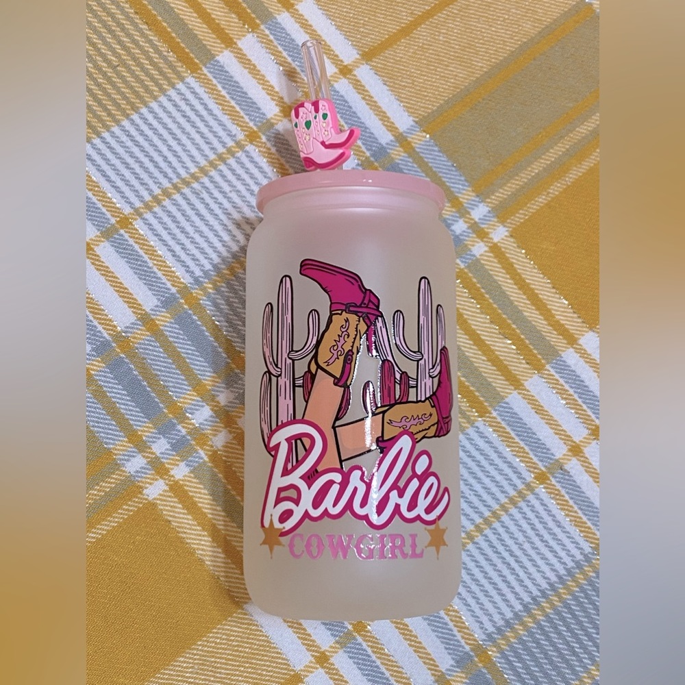 New Glass cup Barb cowgirl set handmade